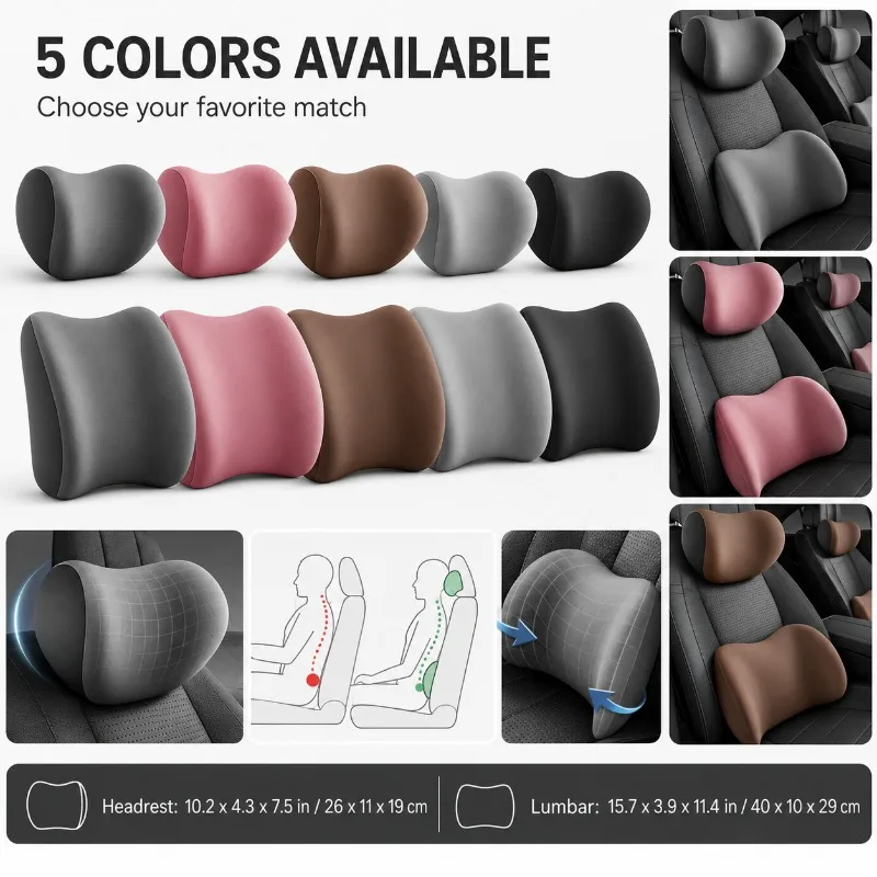 Mesh Back Cushion - Car Seat Accessories Car Headrest Memory