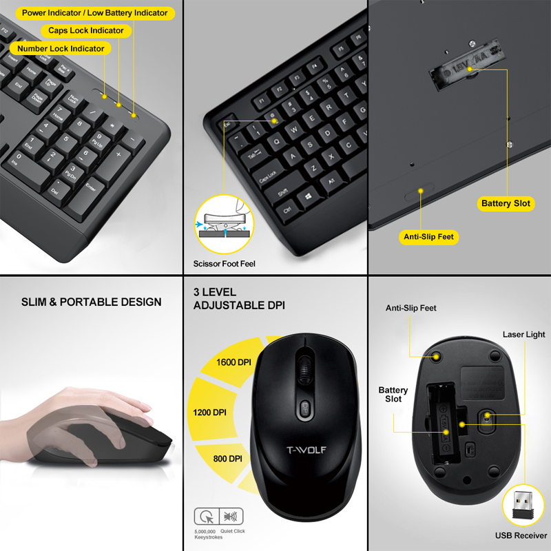 T-WOLF TF100 Wireless Office K - Home Office Uk Number avaliação e preço