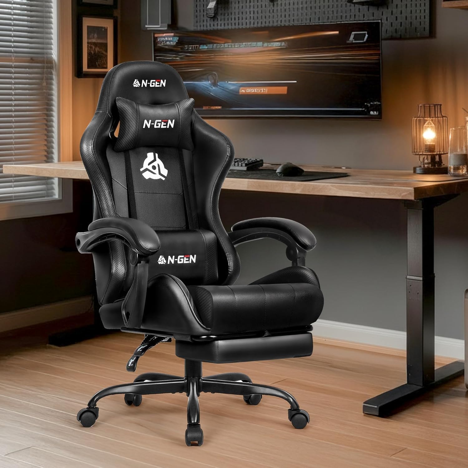 Gaming Chair with Footrest Lum - Home Office Desks avaliação e preço