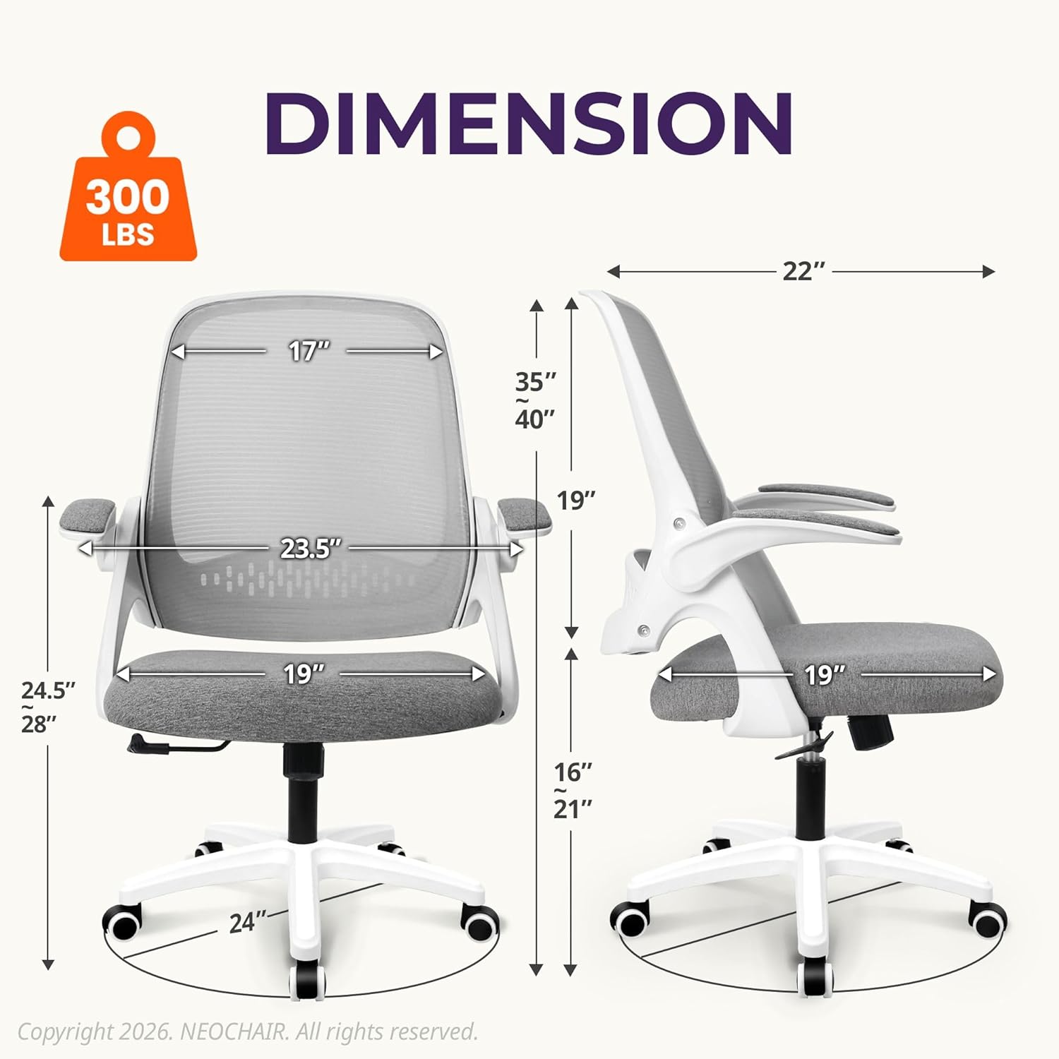 Ergonomic Mesh Office Chair wi - Home Office Desks avaliação e preço
