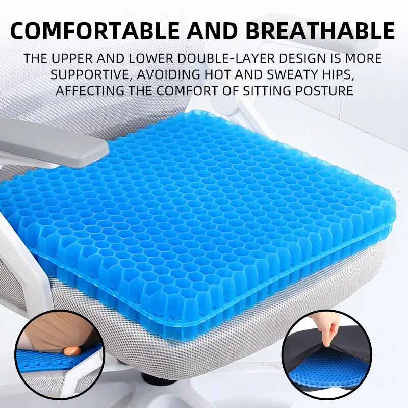 Extra Thick Gel Seat Cushion B - Mesh Back Cushion avaliação e preço